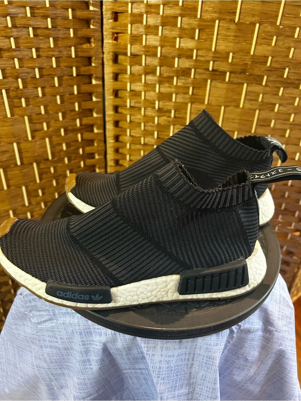Adidas NMD City Sock Primeknit Black Gum Sole Sneakers Men 7.5 Women 8.5
